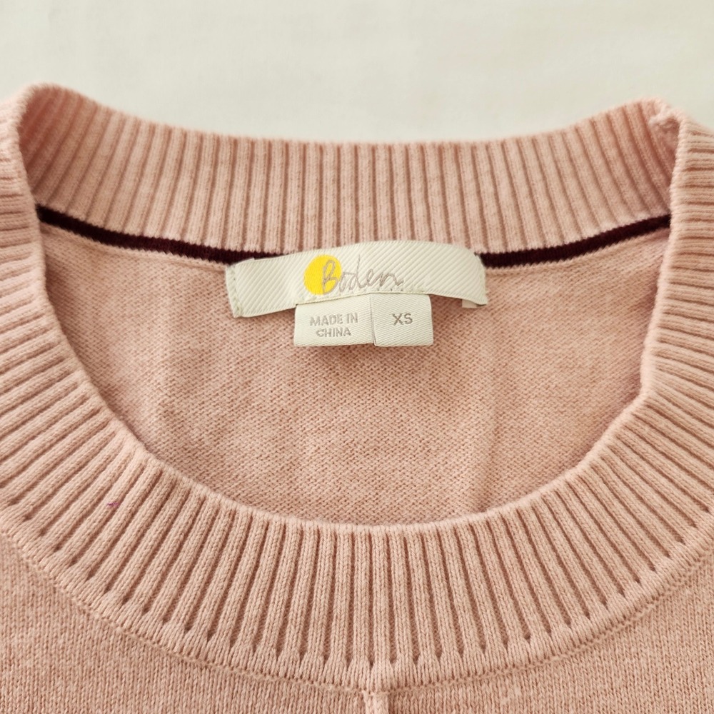 Boden Womens XS Blush Rose Pink Long Sleeve Knit Sweater Top Wool Cotton - Picture 3 of 6